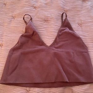 Francesca’s By Together deep V. Neck crop tank bralette